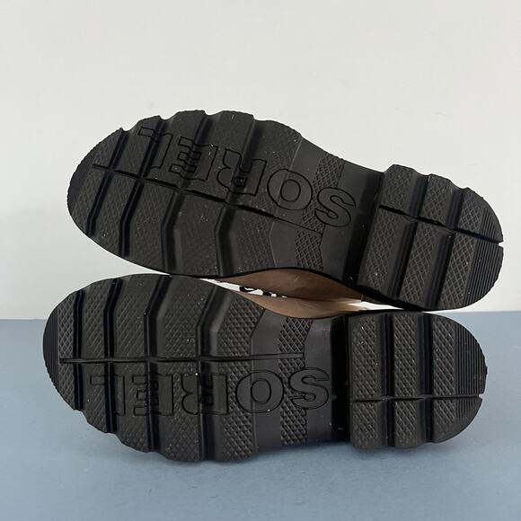 Sorel Lennox Shearling Cozy Canoe Tan Suede Lace Up Lug Sole Boots - Picture 8 of 9